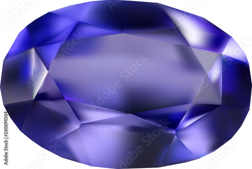 blue isolated oval sapphire illustration