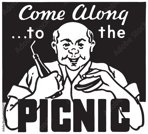 Come To The Picnic - Retro Ad Art Banner