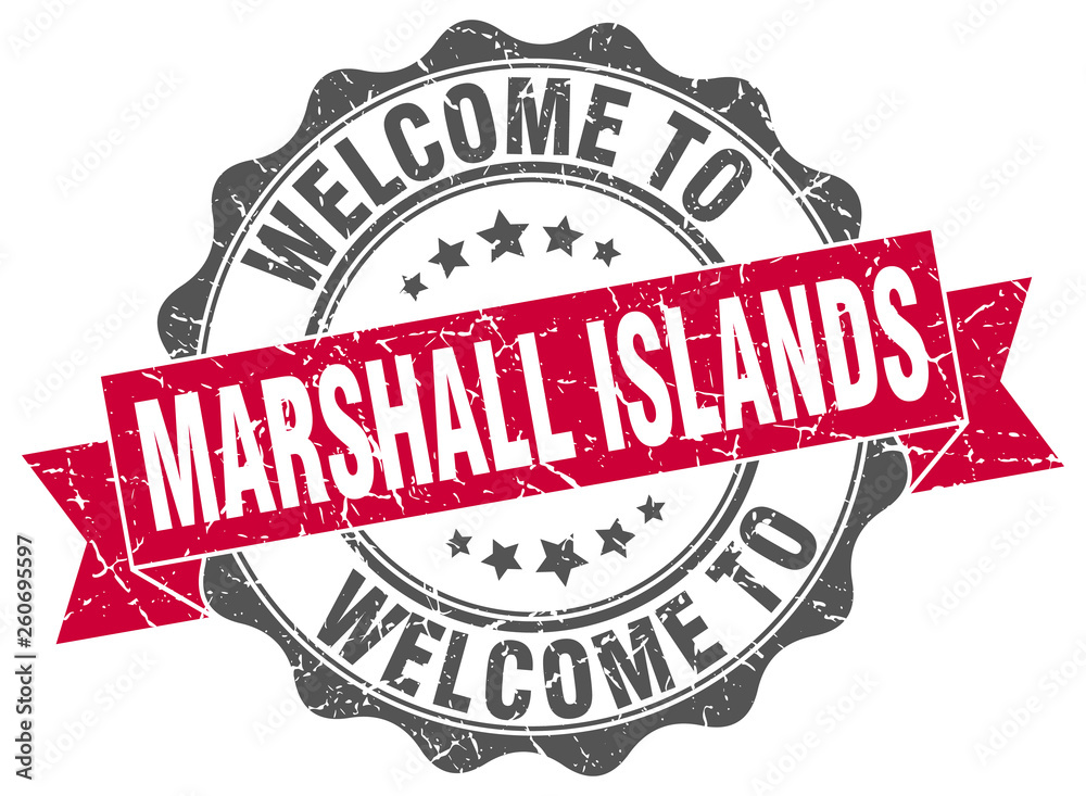 Fototapeta premium Marshall Islands round ribbon seal