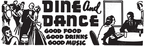 Dine And Dance 5 - Retro Ad Art Banner