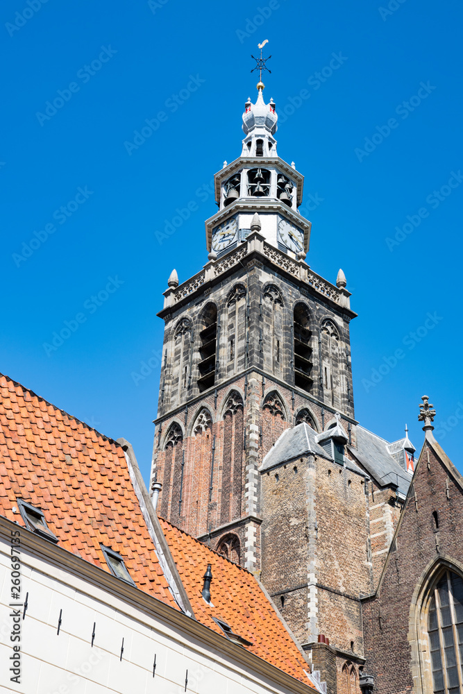 tower of Sint Jan Church in Gouda, The Netherlands