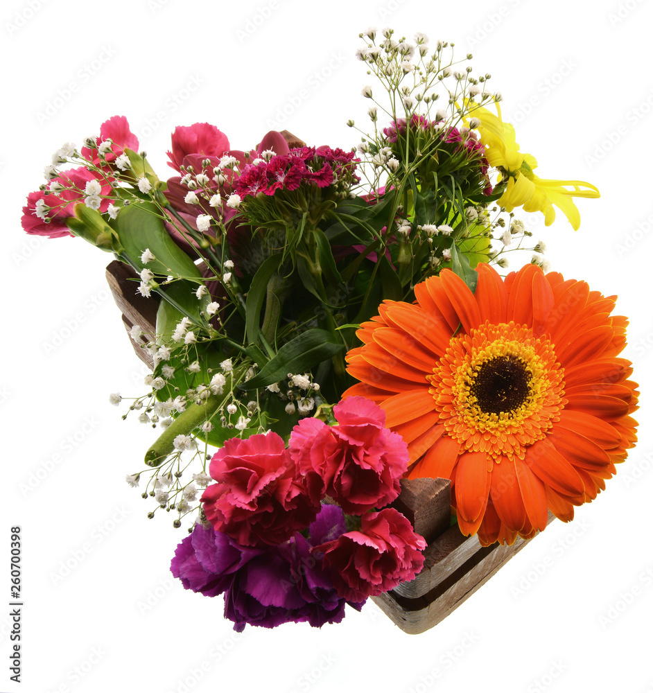 bouquet of flowers isolated on white background