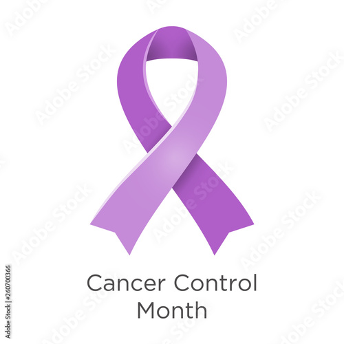 Cancer Control Month in April in Unated States of America. Lavender or violet color of the ribbon Cancer Awareness Products.