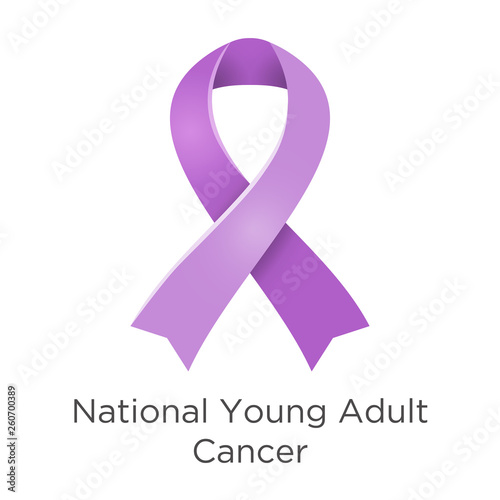 National Young Adult Cancer awareness week - first week in April. Lavender or violet color of the ribbon Cancer Awareness Products.
