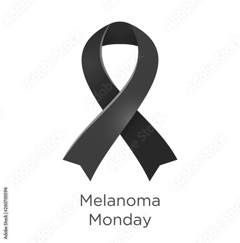 Melanoma Monday in the first Monday in May. Black color ribbon Cancer Awareness Products.
