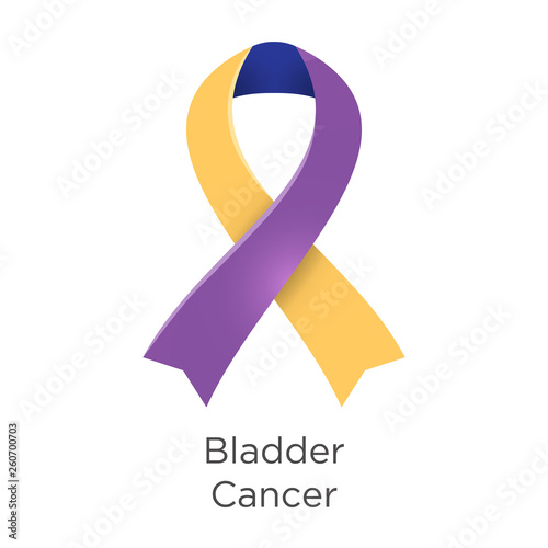 Bladder Cancer awareness month in July. Marigold and Blue and Purple color ribbon Cancer Awareness Products.