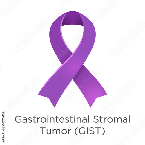 Gastrointestinal Stromal Tumor GIST awareness day in July 13. Lavender or violet color ribbon Cancer Awareness Products.