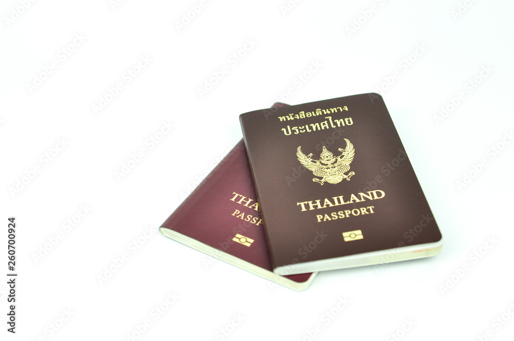 passport Thailand on white background passport Thailand on white background