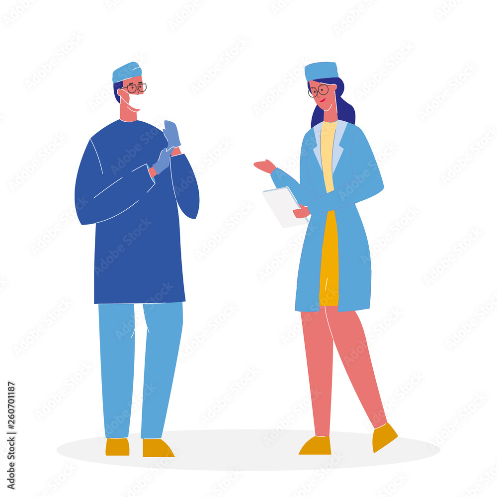 Doctors in Uniform Cartoon Vector Illustration Doctors in Uniform Cartoon Vector Illustration