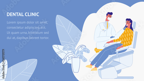 Dental Clinic Flat Vector Web Banner Template