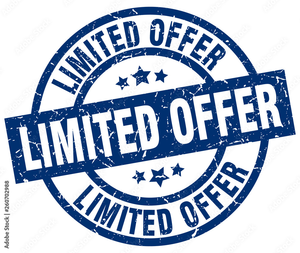 limited offer blue round grunge stamp limited offer blue round grunge stamp