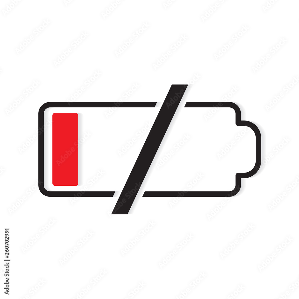 Vetor de low battery icon- vector illustration do Stock | Adobe Stock