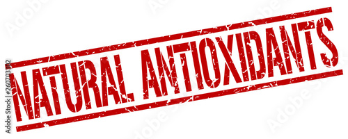 natural antioxidants red grunge square vintage rubber stamp