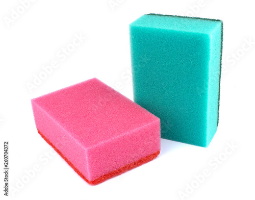 Kitchen sponges isolated on a white background