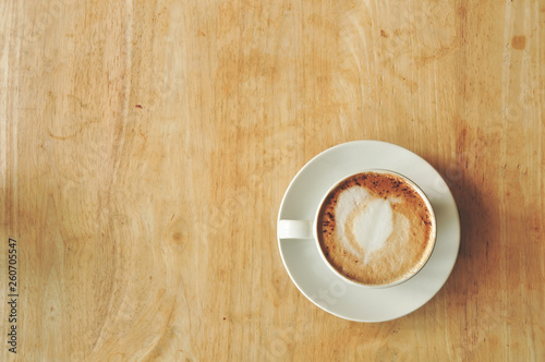 coffee cup on the wooden table
