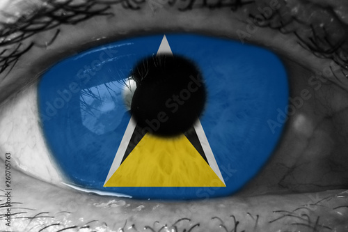 Saint Lucia flag in the eye