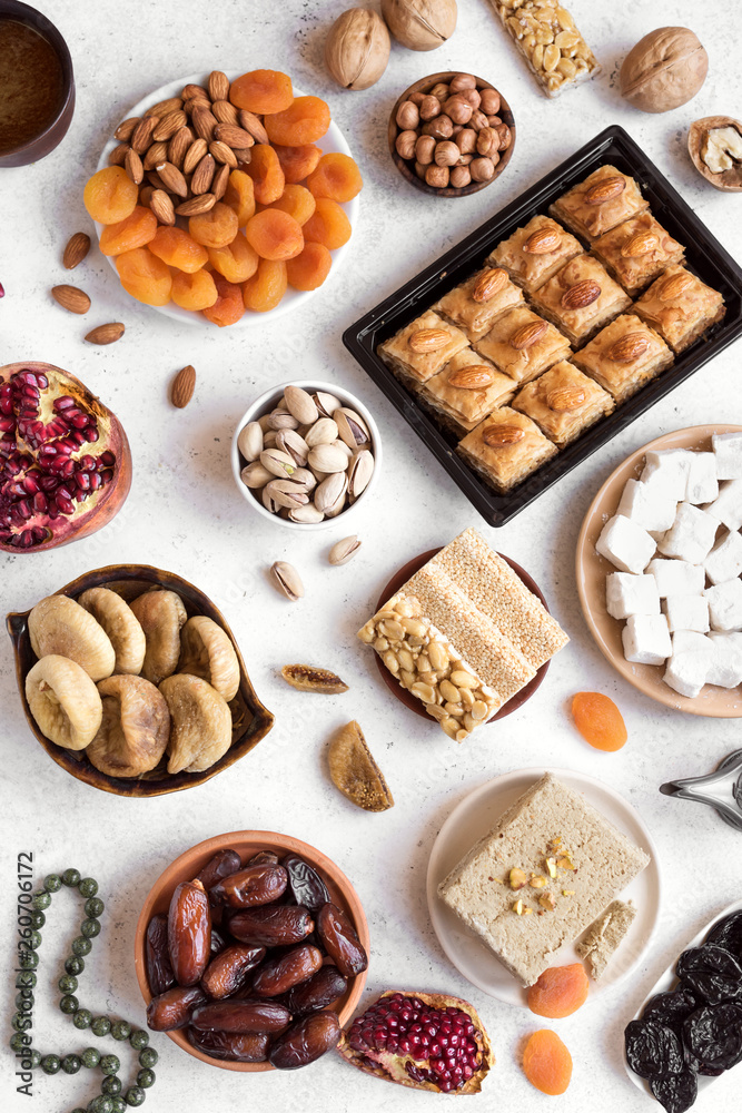 Set of Middle Eastern sweets. Set of Middle Eastern sweets.