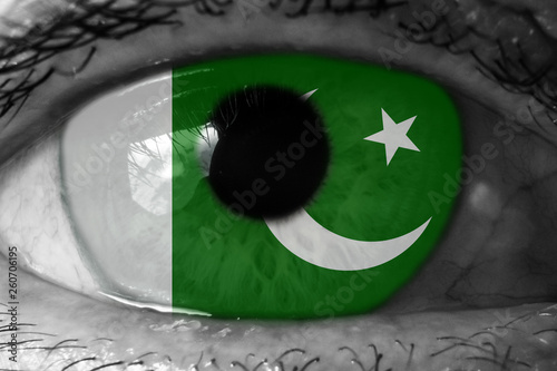 Pakistan flag in the eye
