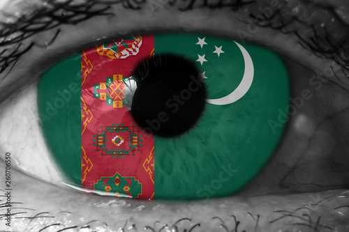 Turkmenistan flag in the eye