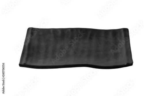 black plate isolated on white background with clipping path