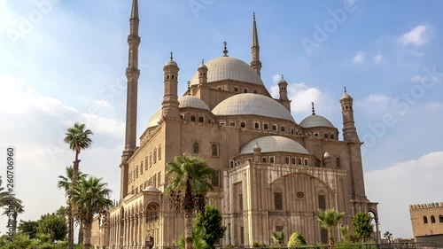 The Great Mosque of Muhammad Ali Pasha or Alabaster Mosque Situated on the summit of the citadel, this Ottoman mosque, with its animated silhouette and twin minarets, the most visible mosque in Cairo.