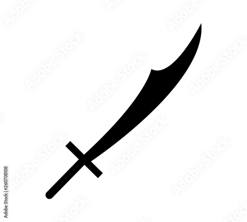 Black sword on white background