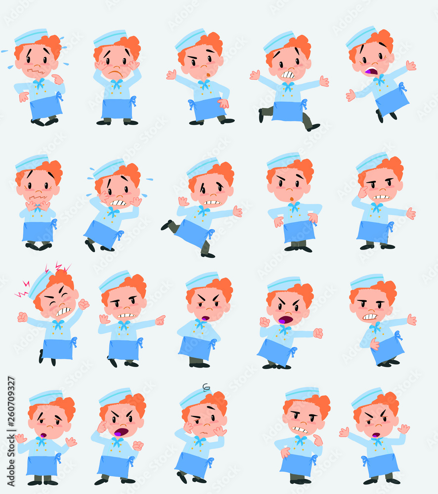 Cartoon character chef. Set with different postures, attitudes and poses, always in negative attitude, doing different activities in vector vector illustrations. Cartoon character chef. Set with different postures, attitudes and poses, always in negative attitude, doing different activities in vector vector illustrations.