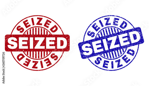 Cuadro en lienzo Grunge SEIZED round stamp seals isolated on a white background