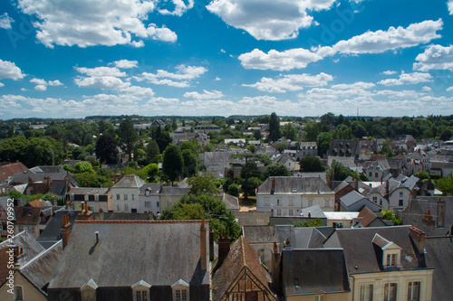 Aerial view of Amboise, France - In the Indre-et-Loire département of the Loire Valley