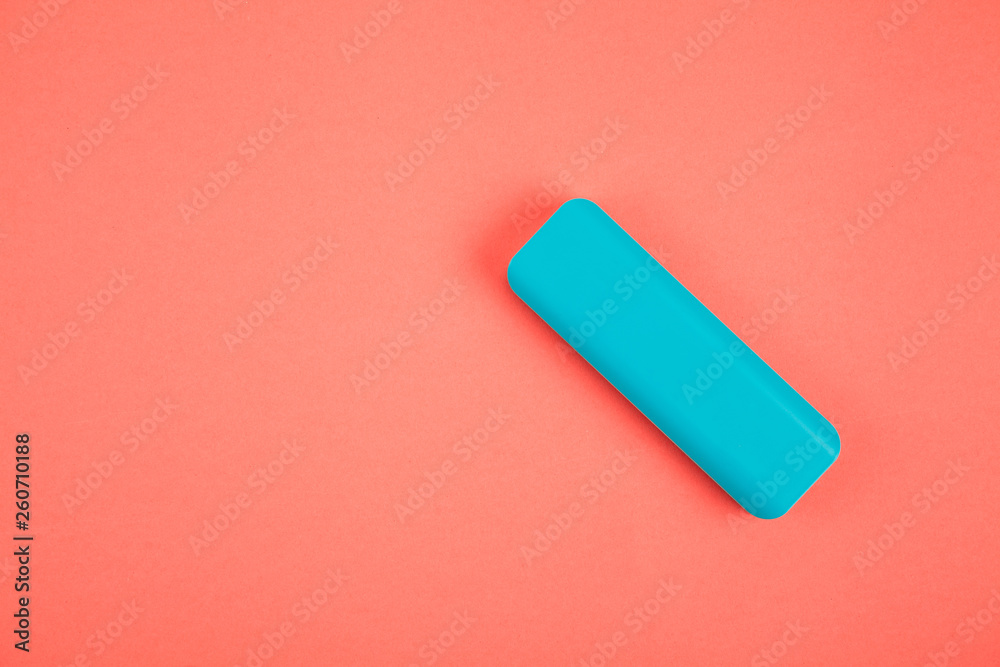 Power bank on color background Power bank on color background