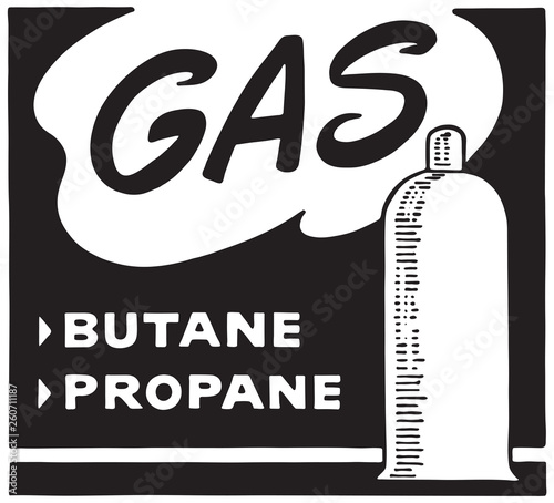 Gas Butane Propane - Retro Ad Art Banner