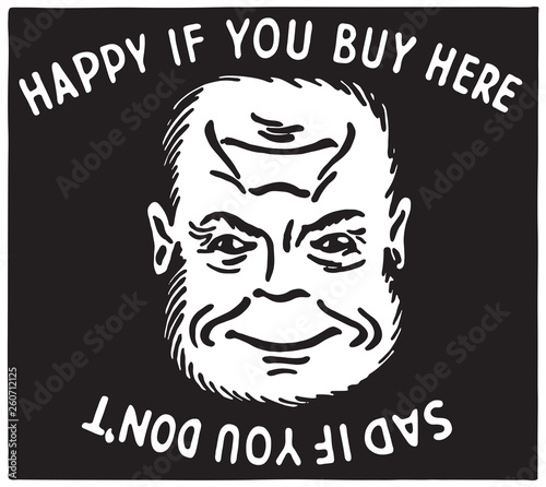 Happy If You Buy Here - Retro Ad Art Banner