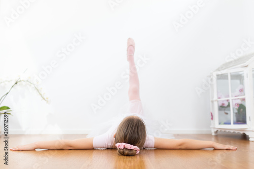 ballet dancer girl posing legs up