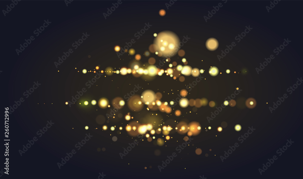 Golden bokeh sparkle glitter lights background. Abstract defocused circular Magic christmas background. Elegant, shiny, metallic gold background. EPS 10. Golden bokeh sparkle glitter lights background. Abstract defocused circular Magic christmas background. Elegant, shiny, metallic gold background. EPS 10.