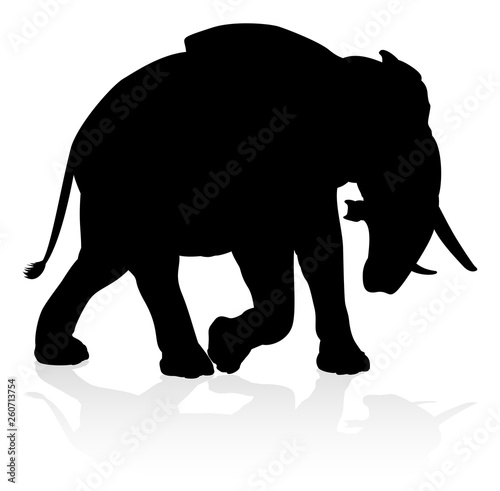 Fototapeta Naklejka Na Ścianę i Meble -  An elephant safari animal silhouette 