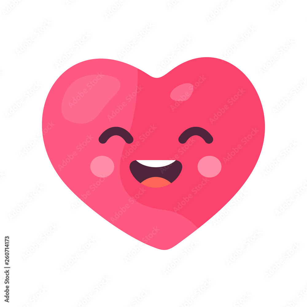 Kawaii heart continuous line vector illustration Kawaii heart continuous line vector illustration