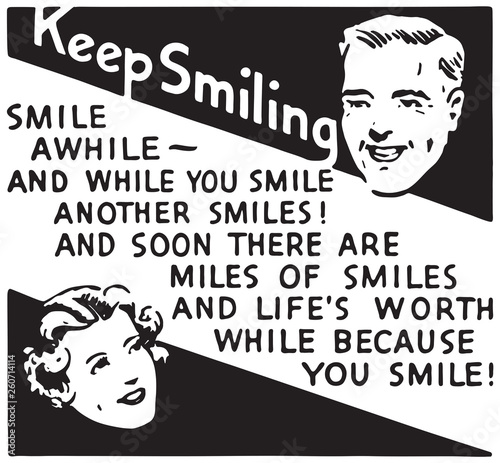 Keep Smiling 3 - Retro Ad Art Banner