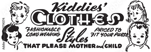 Kiddies Clothes - Retro Ad Art Banner