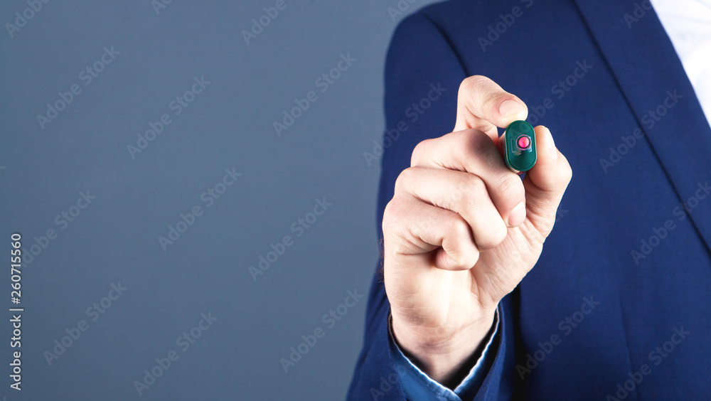 Fototapeta premium businessman writing screen