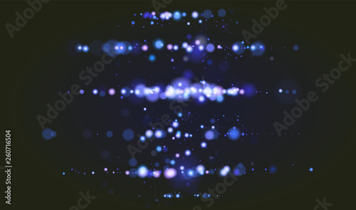 Bokeh sparkle glitter luxury glamor camera flash light background. Abstract defocused circular party magic christmas background. New year glamorous elegant, shiny background.