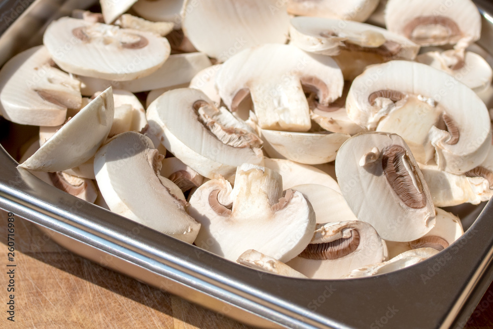 geschnittene Champignons