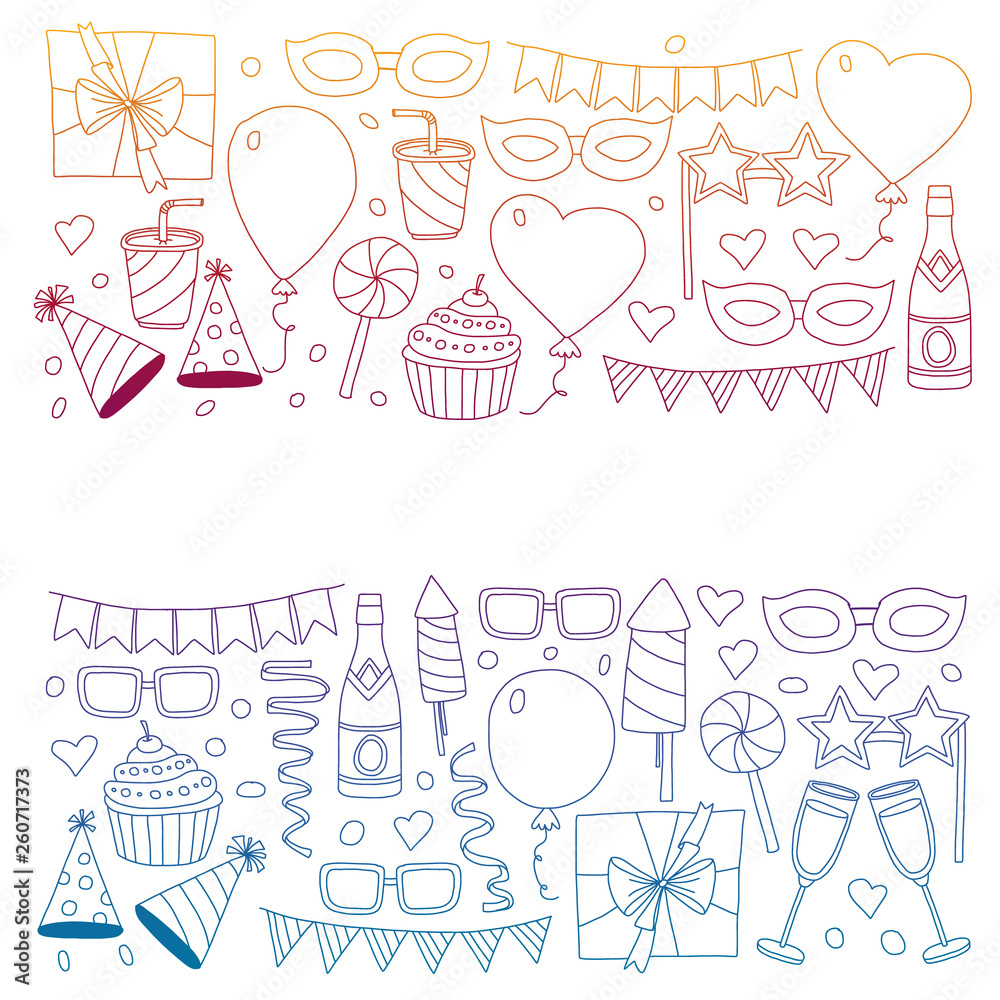 Vector pattern with bithday icons. Holiday and celebration. Vector pattern with bithday icons. Holiday and celebration.