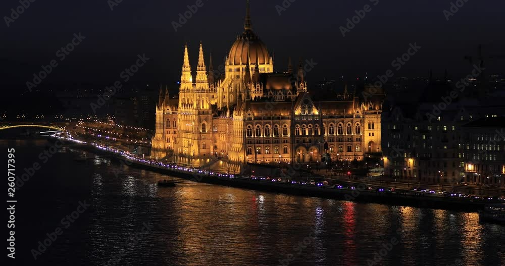 A view of Chain Bridge on Danube in Budapest by night A view of Chain Bridge on Danube in Budapest by night