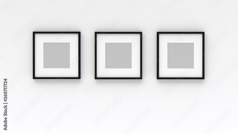 Photo frame on wall (3d rendering) Photo frame on wall (3d rendering)