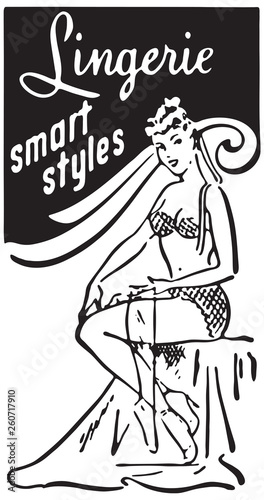 Lingerie Smart Styles - Retro Ad Art Banner © RetroClipArt