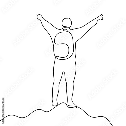 Traveler continuous line vector illustration