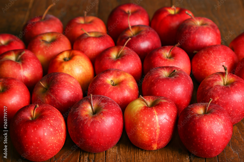 Beautiful red apples are on the table Beautiful red apples are on the table