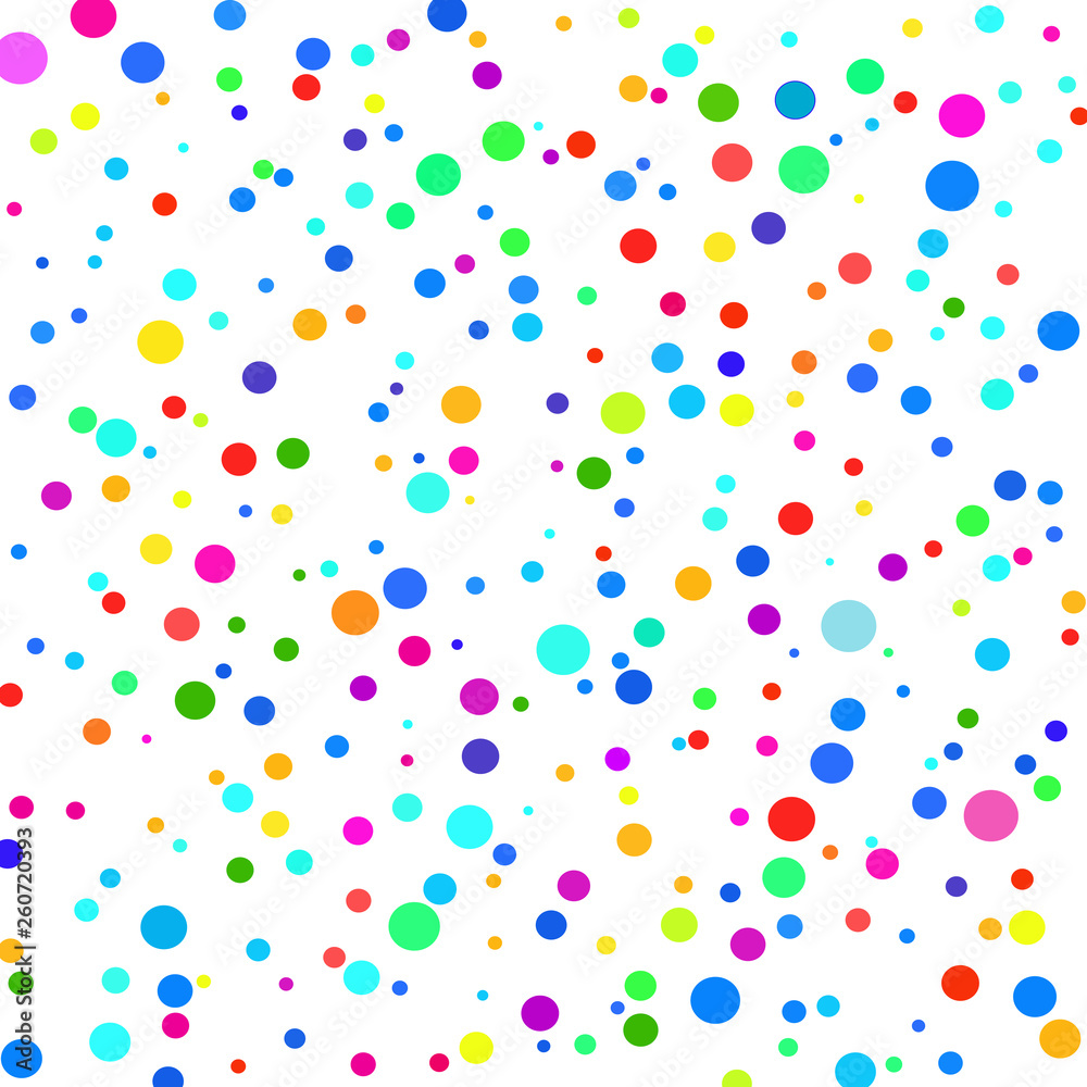 Multicolored circles on a white background