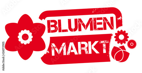 Stempel Blumenmarkt mit Blüten