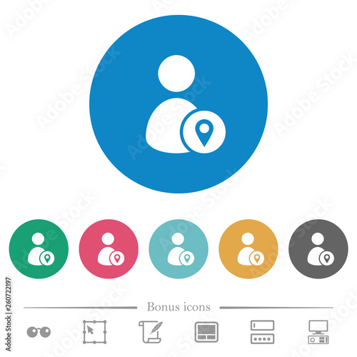 User location flat round icons